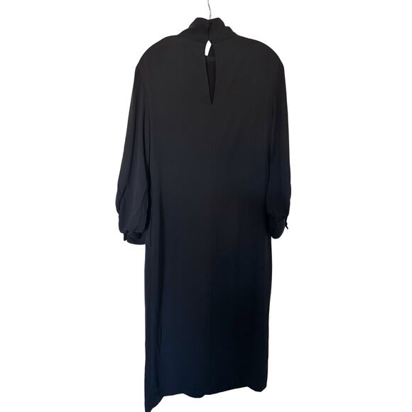 Anthropologie Maeve Long-Sleeve Mock-Neck Midi Dress Black Size Small NEW - Picture 5 of 10